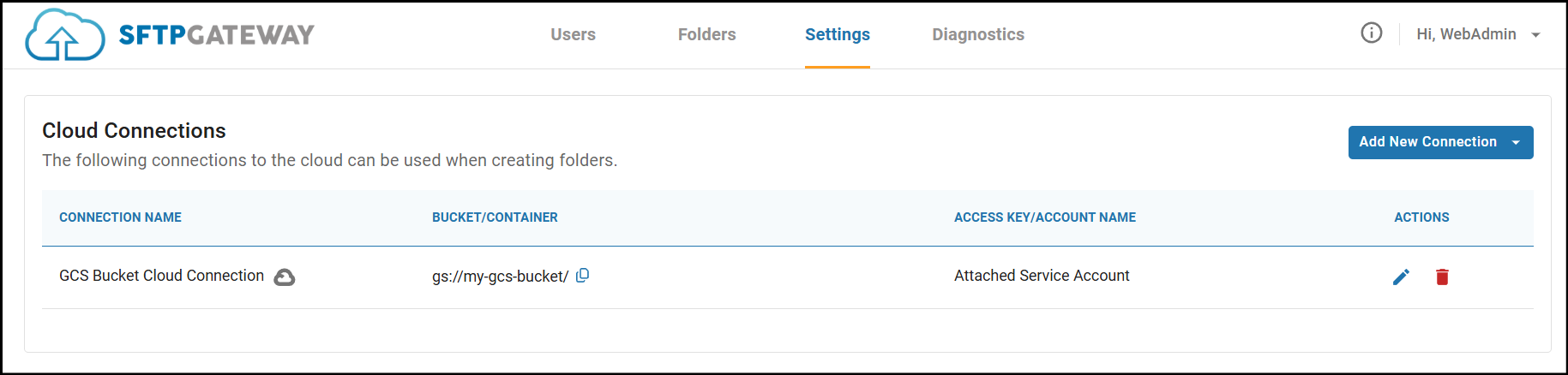 GCS Cloud Connection